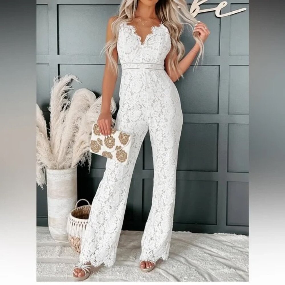 Lace White Jumpsuit - NWT
